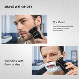Electric Shaver 3D Rotary Razor for Men ,Wet and Dry IPX7 Waterproof Rechargeable with Pop-up Trimmer, Digital Indicator