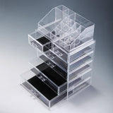 JAXPETY Acrylic Cosmetics Makeup and Jewelry Storage Case Display Sets