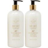 Scottish Fine Soap Au Lait Milk & Honey Cream Hand Wash Gift Set of 2 | LARGE 17.5 Ounce Each