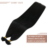 Sunny Fusion Hair Extensions U Tip 16inch Keratin Fusion Nail U Tip Remy Hair Extensions Natural Black Pre Bonded Human Hair 1g/s Total 50g