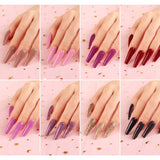 Lavender Violets Fast Dry Dipping-Powder-Nail-Kit of 8 Colors Express-Dry Plain n Glitter Acrylic-Dip Powder System with Nail File J745