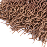 Wavy Gypsy Locs Ombre Crochet Hair 18" 6 Packs/Lot Godness Faux Locs 100% Kanekalon Fiber African Roots Dreadlocs Curly Synthetic Braiding Hair Hair Extensions (T1B/30/27#, 18 inch)