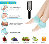 Nado Care Moisturizing Socks Lotion Gel for Dry Cracked Heels - Spa Gel Socks Humectant Moisturizer Heel Balm Foot Treatment Care Heel Softener Compression Cotton - 4 Pair