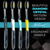 Solodent Toothbrush Soft, Silver, Charcoal & Gold Flossing Bristles (Pack of 8) Colors may vary