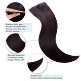 Maxfull Seamless Clip In Remy Hair Extensions Brown with Water-Droplet Clips, Ultra-Invisible Clip On Hair Extensions, 7pcs, 14inch, 110g