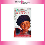Donna Premium Collection Kids Satin Sleep Cap #11213 Black - 6 pack, Soft elastic band, stays on during the night, keeps hair in place, soft satin, smooth satin