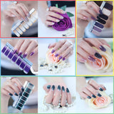 Full Nail Stickers 14 Sheets, Glitter Gradient Color Full Wraps Polish Strips, Nail Art Decals, Self-Adhesive Nail Art Sets for Women Girls.