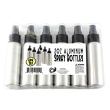 2-Ounce Aluminum Fine Mist Spray Bottles (6-Pack); Mini Metal Atomizer Bottles, 2.75oz Travel / Purse / Sample Size