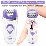 Epilator for Women,Budermmy 3 in 1 Rechargeable Hair Remover,Electric Facial Clean Brush,Ladies’Razor for Arm,Bikini Line,Armpit,Leg,Back