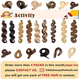 Valiilo Tape in Wavy Hair Extensions Human Hair Seamless Skin Weft Human Hair Body Wave Dark Brown #2 Human Hair Seamless Tape in Hair Soft Wavy Brown Real Hair Weft 70grams 20pcs/pack
