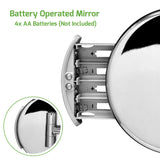 Ovente Wall Mounted Makeup Mirror 7.5 Inch with 10X Magnification and Diffused LED Ring Lights, Double-Sided with 360 Degree Swivel Design, 2 Choices of Power Supply, Polished Chrome (MLW75CH1X10X)