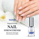 SOZGE Nail Strengthener for Treating Weak, Damaged Nails, Promotes Growth, Use as a Top Coat or Base Coat