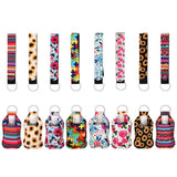 24 Pieces Travel Bottles Keychain Holders Set, Include 8Pcs Wristlet Keychain, 8Pcs Bottle Holder & 8Pcs Reusable 30ml Bottles for Lotion and Liquids