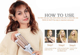 Ceramic Hair Crimper Iron Hair Waver 3 Barrel Hair Crimping Iron 0.6 inch / 16mm Perm Instant Curls Ceramic Hair Curling Iron,Valentines Mothers Day Gifts for Women (Small Curls)