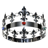 JEHEHUBO Birthday King Crowns Cosplay Costume King Crown Men Bridal Wedding Crowns Homecoming Prom Pageant King Crown Standard Size Full Round Black Metal Crowns
