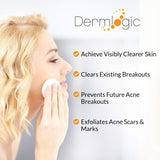 Anti-Blemish Control Pads- Contains Salicylic, Glycolic, & Lactic Acid for Face & Body. Clears Away Clogged Pores, Oily Skin & Cystic Breakouts. Removes Dark Spots, Blackhead & Whitehead Pimples