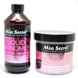Mia Secret 8 Ounce Liquid Monomer With 8 Ounce Natural Pink Multi-Balance Acrylic Powder Set
