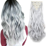 7Pcs 16 Clips 24 Inch Wavy Curly Full Head Clip in on Double Weft Hair Extensions