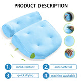 Mesh Spa Bath Pillow for Bathtub, Luxury Bath Pillows for Tub Head Neck Shoulder Support Bath Accessories with 6 Powerful Suction Cups