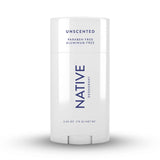 Native Deodorant - Natural Deodorant - Vegan, Gluten Free, Cruelty Free -Contains Probiotics - Aluminum Free & Paraben Free, Naturally Derived Ingredients - Unscented