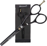 Glamtech EVO Black Thinner Scissors (5.5-Inch) - Professional Shears Ideal for Hairdressing, Hair Cutting and Styling