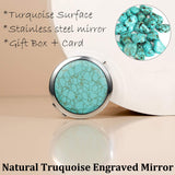 Mother of The Bride and Mother of The Groom Mirror, Engraved Turquoise Stone Wedding Keepsake Gift,Engagement Gifts for Mother in Law,2pcs（My Dream）