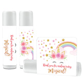 12 Unicorn Rainbow Lip Balms - Unicorn Theme Lip Balms - Unicorn Baby Shower Favors - Unicorn Birthday Party Favors - Rainbow Unicorn