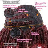 Short Ombre Dreadlock Afro Hair Wig Braided Crochet Twist Hair Short Curly Heat Resistant Synthetic braided wigs for black women (1B/burg)