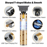 Hair Clippers for Men, Beauhy 2 in 1 Hair Trimmer, Cordless Electric Pro Li T-Liner Clippers for Hair Cutting, 0mm Baldheaded Hair Clippers, Gifts for Men (Golden)