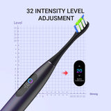 Oclean X Pro Electric Toothbrush 42,000 VPM Deep Cleaning with LCD Touch Screen, 2H Fast Charge Lasts 30 Days, 3 Modes 32 Intensities, Sonic Toothbrush Smart Timer - Black Purple