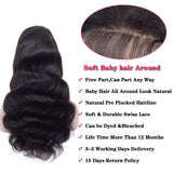 Foreverlove 9A Body Wave Wigs Human Hair 13×4 Lace Front Wigs 100% Unprocessed Brazilian Virgin Human Hair Lace Front Wig Natural Color for Black Women（10 inch）