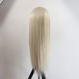 Elesty Daily Blonde Synthetic Lace Front Wig #60 Long Straight Middle Part Heat Resistant Fiber Hair Glueless Lace Wigs For Women