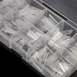 krofaue 1000PCS French Style False Nails Tips Half Cover Acrylic Gel Fake Tip With Box for Nail Art Salons and Home DIY (Natural+Clear)