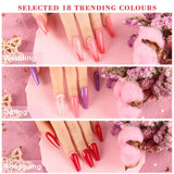 Lavender Violets Nail Art Gel Nail Manicure Bundle Set of LED UV Nail Lamp Light + Gel Polish Plain Pack with Base n Top Coat