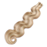 100% Real Tape in Extensions Human Hair 18 Inch Balayage #12 Blonde Highlight with 613 Blonde Skin Weft Hair Extensions Tape in Human Hair 20pcs 40g/pack