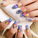 Feugole French Nail Tips Acrylic Flake Nails Half Cover 1000PCS Artificial False Nails Half Tips & Box for DIY Nail Art (Natural/Clear)