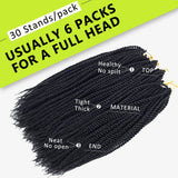 Mirra's Mirror (6Packs)14Inch Senegalese Twist Crochet Hair Braiding Hair Synthetic Mambo Twist Hair Extension 30Strands/Pack (14inch (6packs), 1B#)