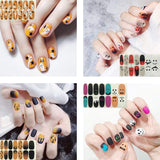 NAIL ANGEL 12pcs Nail Art Full-Cover Sticker Nail Art Wrap Halloween Ghost Witch Designs Full Cover Sticker Nail Strips for Women with Mini Files 10244