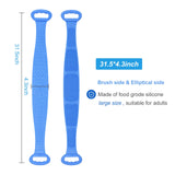 Silicone Back Scrubber for Shower, Length 31.5 inch Width 4.3 inch Bath Body Brushes, Easy to Clean Exfoliating Body Scrubber with Handles, Lathers Well& Deep Clean Comfortable Massage Shower Brush