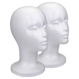 Foraineam 2 Pack 12 Inch Styrofoam Head Female Foam Wig Head Mannequin Manikin Cosmetics Model Head Wigs Display Glasses Hats Hairpieces Stand