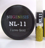 NuGenesis Nail Dipping Powder Color 1oz Jar - (NL11 I Love Gold)