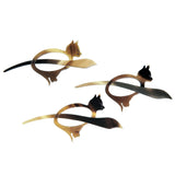 Marycrafts Buffalo Horn Cat Kitten Shawl Pin, Hair Pin Accessory Handmade