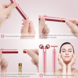 Face Massager Roller Electric Beauty Bar 24k Golden Sonic Energy T Shape 3D Roller 2 In 1 Face Massager Kit Instant Face Lift Anti Wrinkles Skin Tightening Face Firming