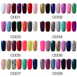 Gel Polish Set Blue Velvet 7PCS Soak Off UV LED Glitter Gel Nail Varnish Kit 10ML