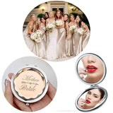 2 Pack,Wedding Keepsake Gift,1 Mother of the Bride makeup mirror 1 Mother of The Groom makeup mirror,Crystal Pocket Compact Makeup Mirrorï¼Engraved Present (champagne)