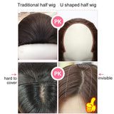 Blonde Clip in Half Wig Curly Wavy SARLA 26" Thick Hair Extension Synthetic Hairpiece For Women Piece Japan Heat Friendly Fiber UW01&613