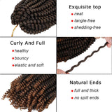 3 Pack Spring Twist Ombre Colors Crochet Braids Synthetic Braiding Hair Extensions Low Temperature Fiber (T1B 30)