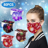 80PC Disposable Safety Face_Masks for Adults with Star Print 3-ply Breathable Anti Dust for Air Pollution Protection with Elastic Earloop Indoors and Outdoors, Multicolor