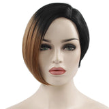 10inch Short Wigs for Black Women Ombre Bob hairstyle Synthetic Pixie Cut Wigs High Temperature Fiber(1B/30)