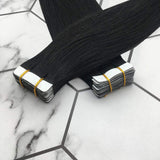 Tape in Human Hair Extensions Off Black Color #1 Seamless Hair Extensions Remy Human Hair 22inch 20pcs/50g Komorebi Hair